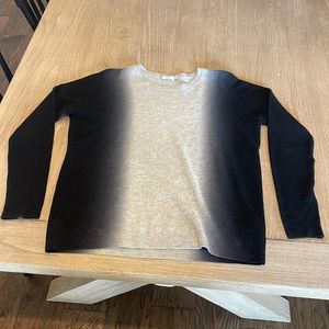 Vince Ombre Cashmere Blend Crew Neck Oversized Sweater Black